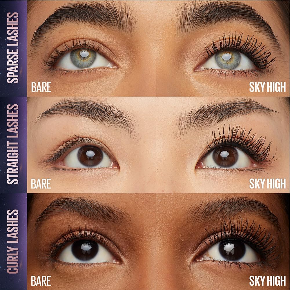 MAYBELLINE MASCARA, Lash Sensational Sky High Volumizing & Thickening, Eyelash Lengthening, Flake-Free Formula, Washable Mascara Infused with Bamboo...